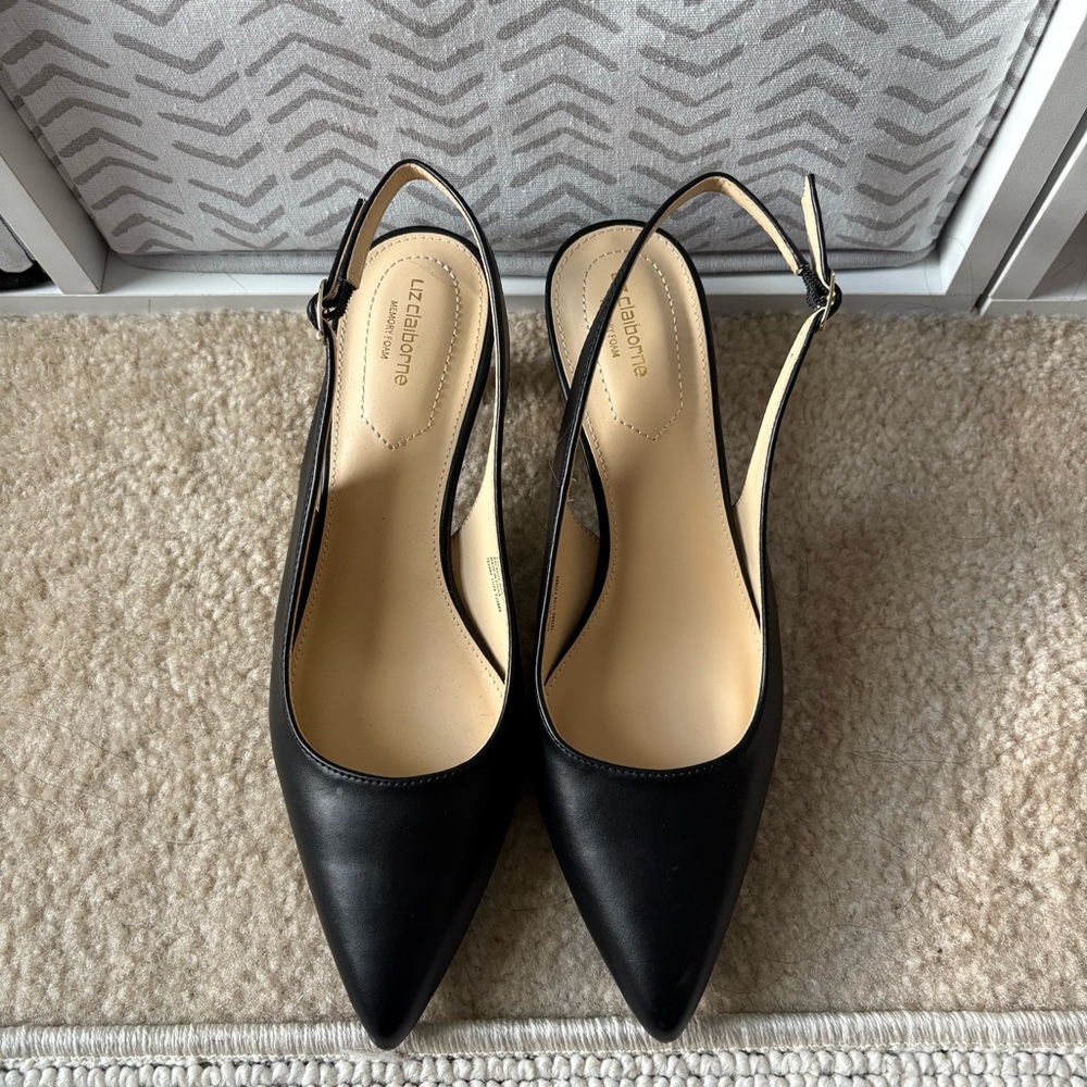 Liz Claiborne Black Slingback Heels